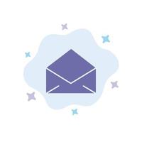 Email Mail Message Open Blue Icon on Abstract Cloud Background vector