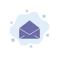 Email Mail Message Open Blue Icon on Abstract Cloud Background vector