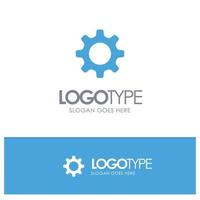 Cog Setting Gear Blue Solid Logo with place for tagline vector