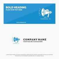 Speaker Loudspeaker Voice Announcement SOlid Icon Website Banner and Business Logo Template vector