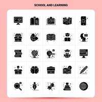 Solid 25 School And Learning Icon set Vector Glyph Style Design Black Icons Set Web and Mobile Business ideas design Vector Illustration