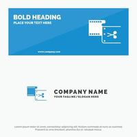 Clip Cut Edit Editing Movie SOlid Icon Website Banner and Business Logo Template vector