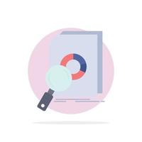 Analysis data financial market research Flat Color Icon Vector