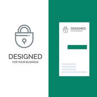 Internet Lock Locked Security Grey Logo Design and Business Card Template vector
