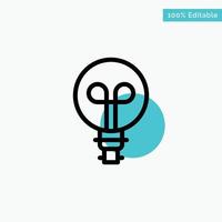 Bulb Light Design turquoise highlight circle point Vector icon