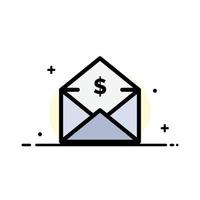 Dollar Mail Money MoneyOrder  Business Flat Line Filled Icon Vector Banner Template