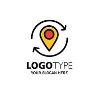 Arrow Location Map Marker Pin Business Logo Template Flat Color vector