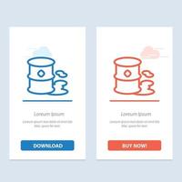 Barrels Environment Garbage Pollution  Blue and Red Download and Buy Now web Widget Card Template vector
