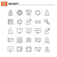 25 Security icon set vector background