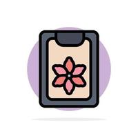 Flower Clipboard Spring Clip Abstract Circle Background Flat color Icon vector