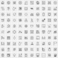 Set of 100 Creative Business Line Icons vector