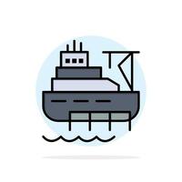 Ship Boat Cargo Construction Abstract Circle Background Flat color Icon vector