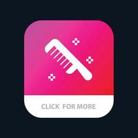 Brush Comb Cosmetic Clean Mobile App Button Android and IOS Glyph Version vector