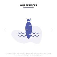 Our Services Carrot Food Vegetable Spring Solid Glyph Icon Web card Template vector