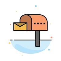 Letterbox Email Mailbox Box Abstract Flat Color Icon Template vector