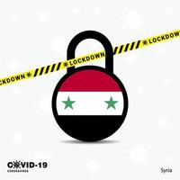 Syria Lock DOwn Lock Coronavirus pandemic awareness Template COVID19 Lock Down Design vector