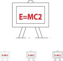 Chemistry Formula Science Science Formula Bold and thin black line icon set vector