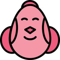 Egg Chicken Easter Baby Happy  Flat Color Icon Vector icon banner Template