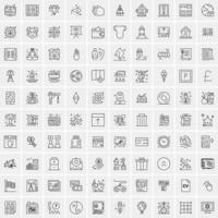 Set of 100 Creative Business Line Icons vector