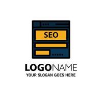 Website Server Data Hosting Seo Tech Business Logo Template Flat Color vector
