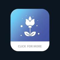 Flower Flora Floral Flower Mobile App Button Android and IOS Glyph Version vector