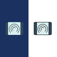 Interaction User Touch Interface  Icons Flat and Line Filled Icon Set Vector Blue Background