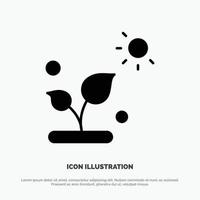 Biology Plant Science Sun solid Glyph Icon vector