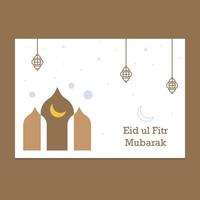 Eid Mubarak greeting Card Illustration vector