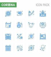 Coronavirus Awareness icon 16 Blue icons icon included test hospital germs clinic health care viral coronavirus 2019nov disease Vector Design Elements