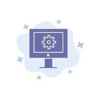 Online Support Service Technical Assistance Technical Support Web Maintenance Blue Icon on Abstract Cloud Background vector