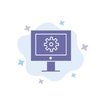 Online Support Service Technical Assistance Technical Support Web Maintenance Blue Icon on Abstract Cloud Background vector