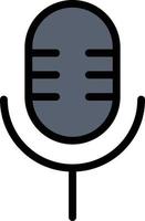 Mic Microphone Sound Show  Flat Color Icon Vector icon banner Template