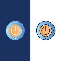 Electricity Energy Power Computing  Icons Flat and Line Filled Icon Set Vector Blue Background