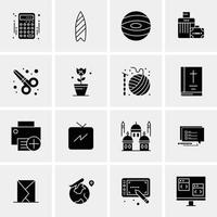 16 iconos universales de negocios vector ilustración de icono creativo para usar en proyectos relacionados con la web y dispositivos móviles