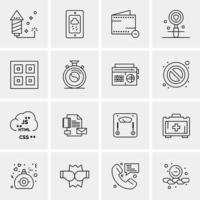 16 Business Universal Icons Vector Creative Icon Illustration to use in web and Mobile Related project