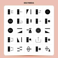 sólido 25 conjunto de iconos multimedia diseño de estilo de glifo vectorial conjunto de iconos negros diseño de ideas de negocios web y móvil ilustración vectorial vector