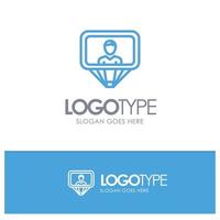 User Profile Id Login Blue outLine Logo with place for tagline vector