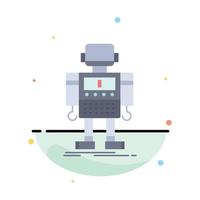 autonomous machine robot robotic technology Flat Color Icon Vector