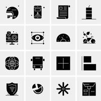 16 iconos universales de negocios vector ilustración de icono creativo para usar en proyectos relacionados con la web y dispositivos móviles