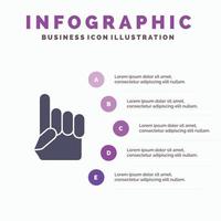 Foam Hand Hand Usa American Solid Icon Infographics 5 Steps Presentation Background vector