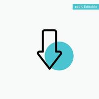 Arrow Arrows Down Download turquoise highlight circle point Vector icon