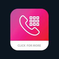 Call Dial Phone Keys Mobile App Button Android and IOS Line Version vector