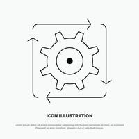 Workflow Automation Development Flow Operation Line Icon Vector