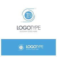 Bitcoins Bitcoin Block chain Crypto currency Decentralized Blue Solid Logo with place for tagline vector