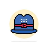 Hat Cap American Abstract Circle Background Flat color Icon vector