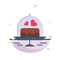 Cake Plate Wedding Love Abstract Flat Color Icon Template vector