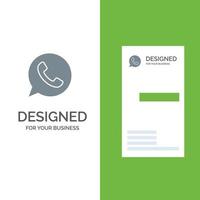 App Chat Telephone Watts App Grey Logo Design and Business Card Template vector