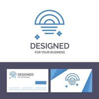 Creative Business Card and Logo template Rainbow Rainy Sky Weather Vector Illustration