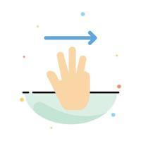 Hand Hand Cursor Up Right Abstract Flat Color Icon Template vector