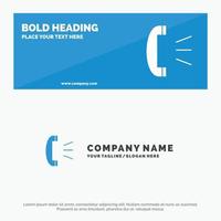 Answer Call Client Support Customer Support SOlid Icon Website Banner and Business Logo Template vector